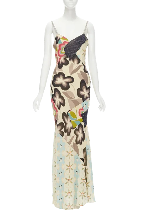 Multicolor Silk Galliano Dress