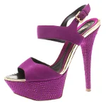 Purple Suede Baldinini Sandals