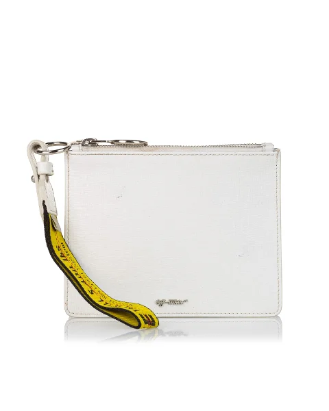 White Leather Off White Clutch