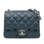 Navy Leather Chanel Crossbody Bag