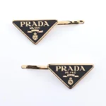 Black Metal Prada Hair Accessory