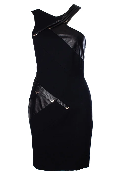 Black Leather Versace Dress