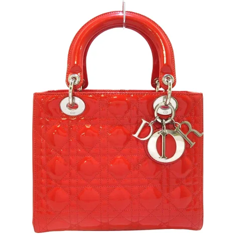Red Leather Dior Lady Dior