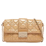 Beige Leather Dior Cosmetic Pouch