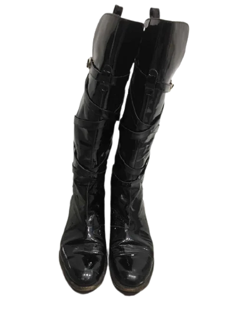 Black Leather Saint Laurent Boots
