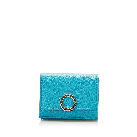 Blue Leather Bvlgari Wallet