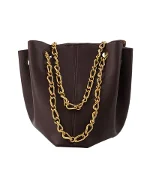 Brown Leather Nanushka Shoulder Bag