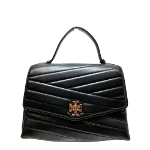 Black Leather Tory Burch Handbag