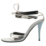 Grey Satin Casadei Sandals