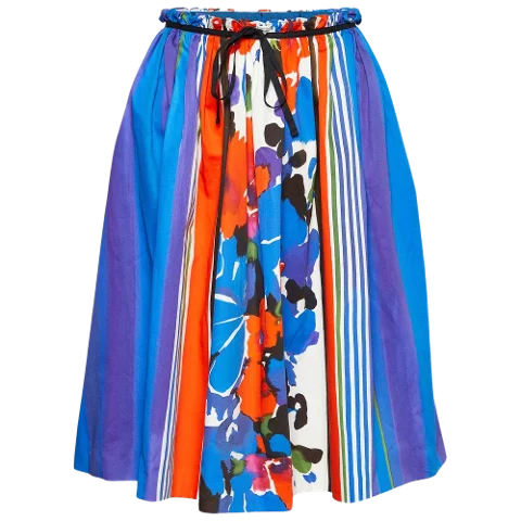 Blue Cotton Valentino Skirt