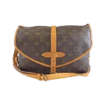 Brown Canvas Louis Vuitton Saumur