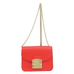 Red Leather Furla Shoulder Bag