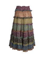 Multicolor Silk Zimmerman Skirt