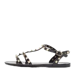 Black Rubber Valentino Sandals