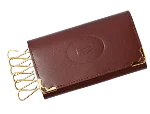 Burgundy Leather Cartier Key Holder