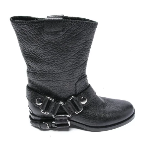 Black Leather Miu Miu Boots
