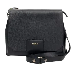 Black Leather Furla Crossbody Bag