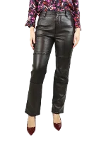 Brown Leather Ganni Pants