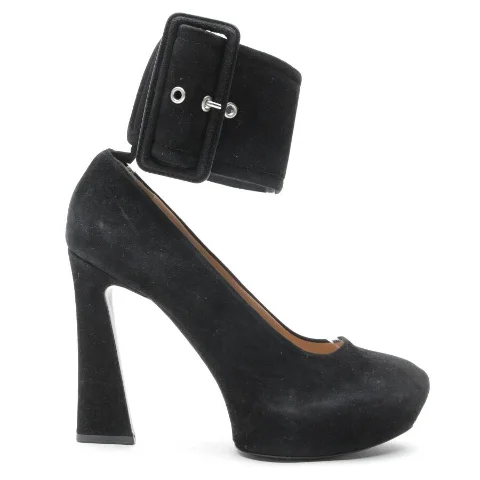 Black Leather Celine Heels