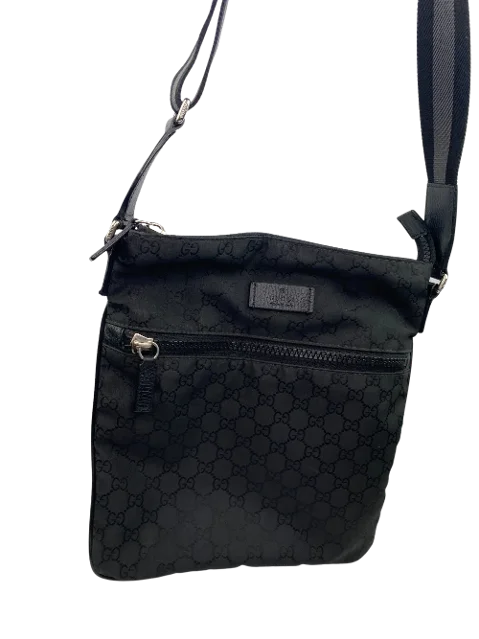 Black Canvas Gucci Messenger Bag