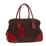 Red Canvas Prada Travel Bag