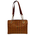 Brown Canvas MCM Tote