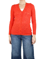 Red Cotton Missoni Cardigan