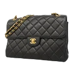 Black Leather Chanel Shoulder Bag