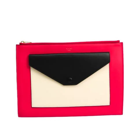 Red Leather Celine Clutch