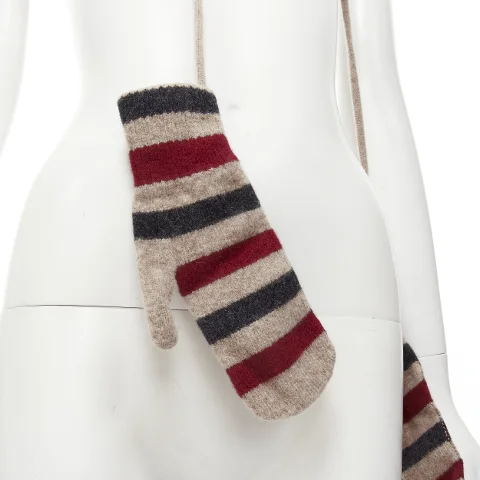Red Wool Burberry Gloves