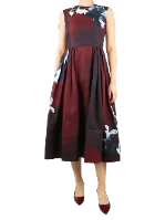 Burgundy Cotton Erdem Dress