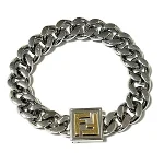 Silver Metal Fendi Bracelet