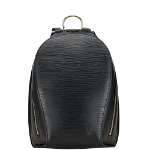 Black Leather Louis Vuitton Backpack