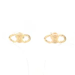 Gold Metal Celine Earrings