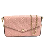 Pink Leather Louis Vuitton Pochette Felicie