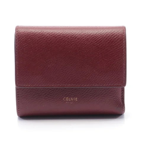 Burgundy Leather Celine Wallet