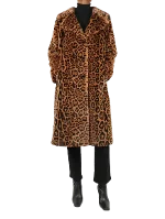 Animal print Fur Stand Studio Coat