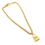 Gold Metal Fendi Necklace