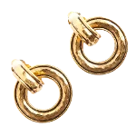 Gold Fabric Chanel Earrings