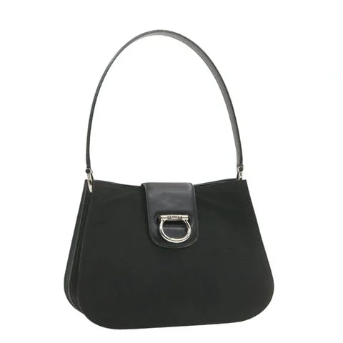 Black Fabric Celine Shoulder Bag