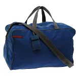 Blue Nylon Prada Boston Bag