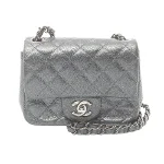 Grey Leather Chanel Shoulder Bag