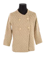 Beige Fabric Maje Cardigan