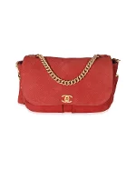 Red Suede Chanel Crossbody Bag