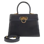 Black Leather Salvatore Ferragamo Handbag