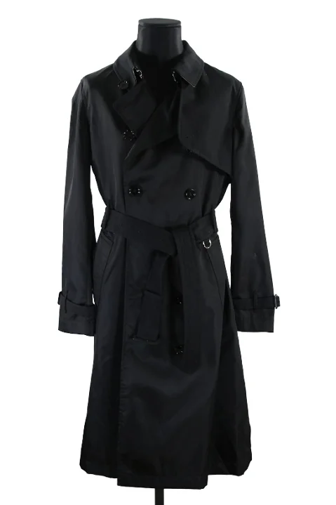 Black Polyester Burberry Coat