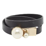 Black Leather Dior Bracelet