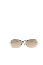 Brown Metal Dior Sunglasses