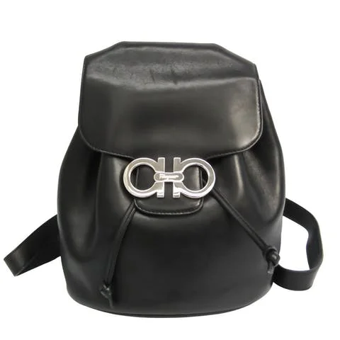 Black Leather Salvatore Ferragamo Backpack