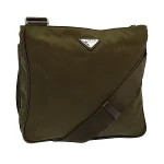 Green Fabric Prada Crossbody Bag